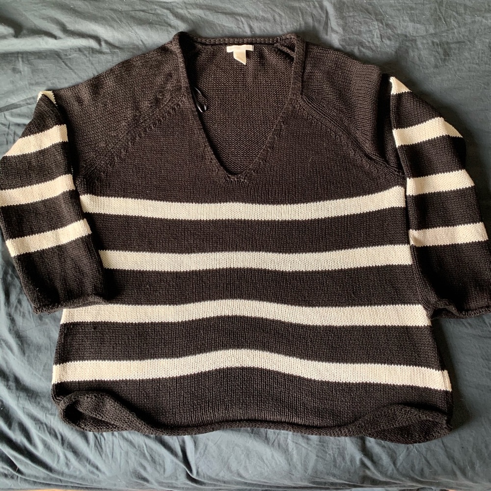 Black and white striped sweater
